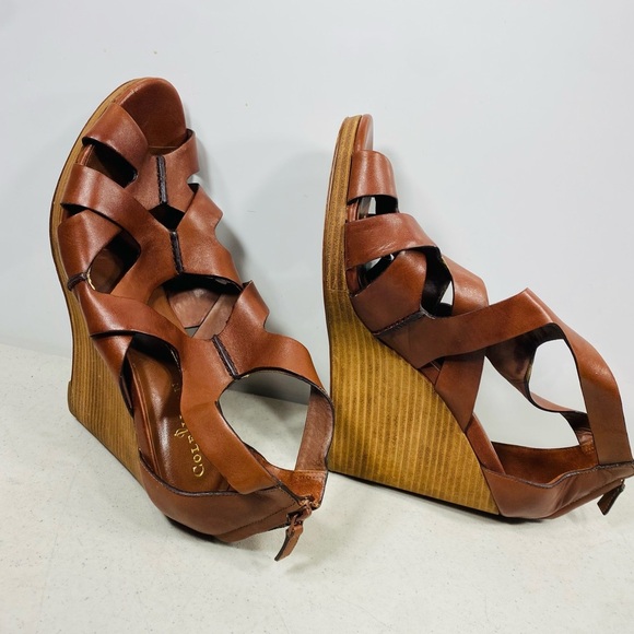 Cole Haan Women’s Dark Brown Leather Air Kimry OT Wedge Platform Shoes Sz 11 - Picture 4 of 6